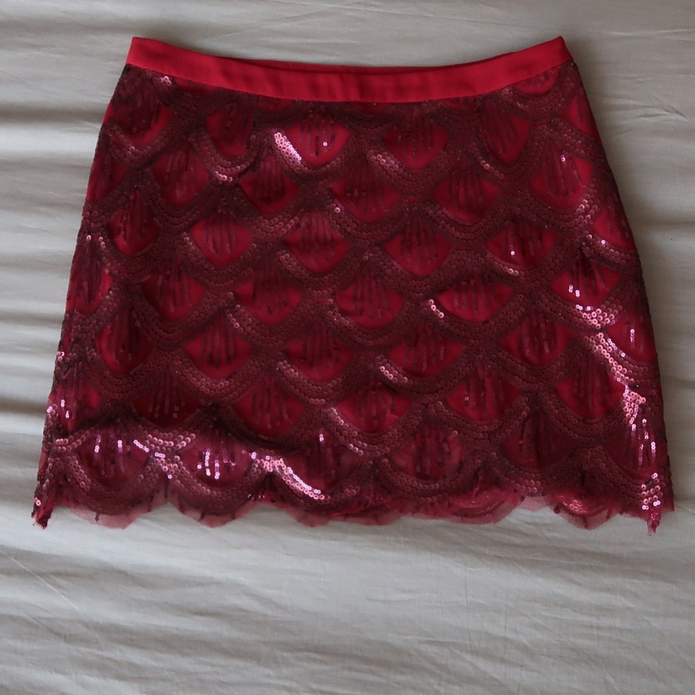 Free People Maroon Sequin Mini